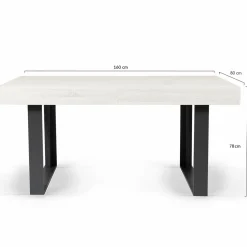 Table à manger 4 à 8 personnes bois gris et pieds gris foncé*IDMarket Hot