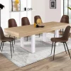 Table à manger 6 à 10 personnes bois et blanc*IDMarket Online