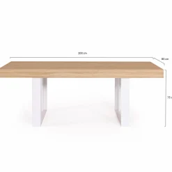 Table à manger 6 à 10 personnes bois et blanc*IDMarket Online