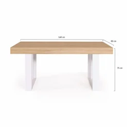 Table à manger 6 à 10 personnes bois et blanc*IDMarket Online
