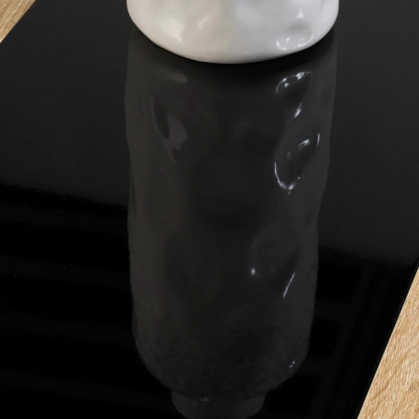 Table à manger 6 personnes imitation hêtre et noire*IDMarket Hot