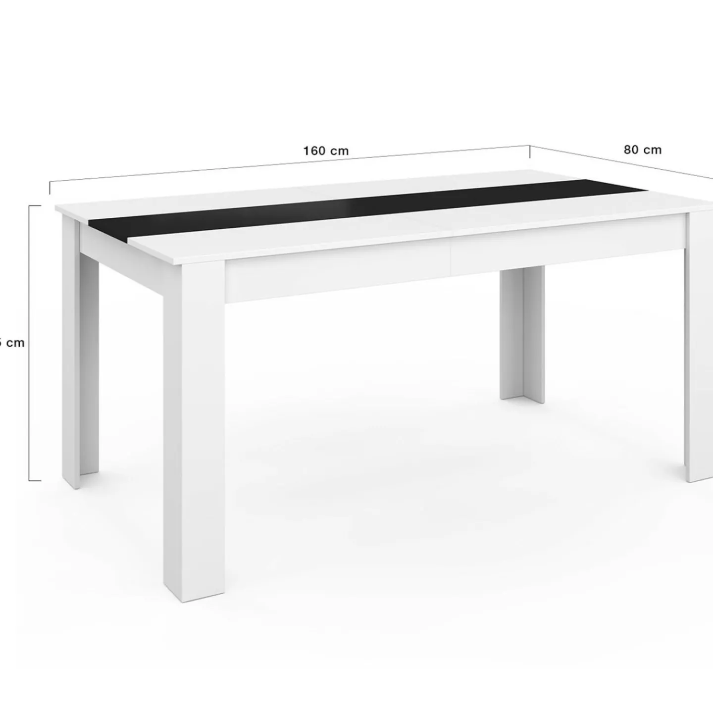 Table à manger 8 personnes blanche et noire*IDMarket Online