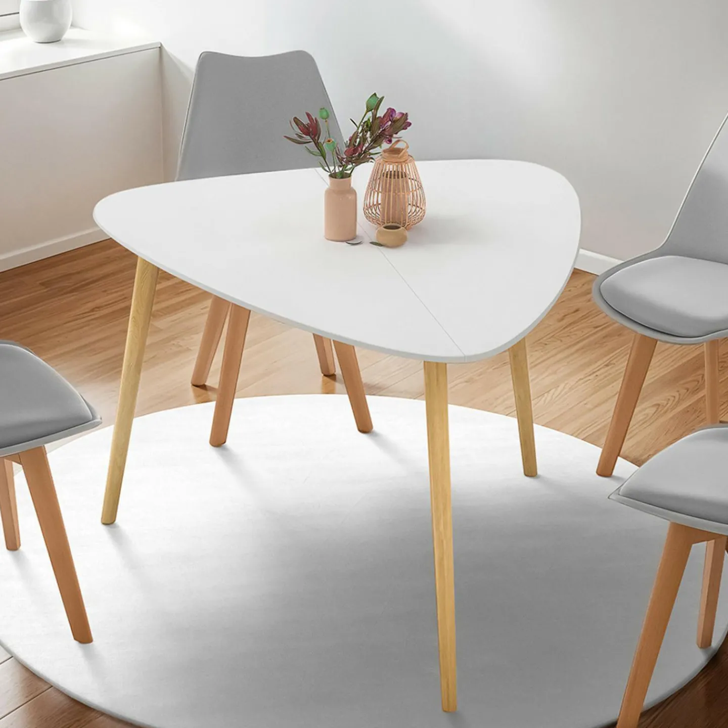 Table à manger 4 personnes plateau blanc*IDMarket Hot