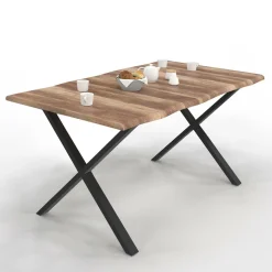 Table à manger 6 personnes avec pieds en forme de X*IDMarket Hot