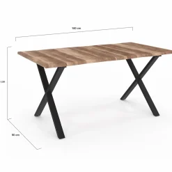 Table à manger 6 personnes avec pieds en forme de X*IDMarket Hot
