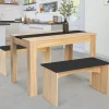 Table à manger avec banc en bois*IDMarket New