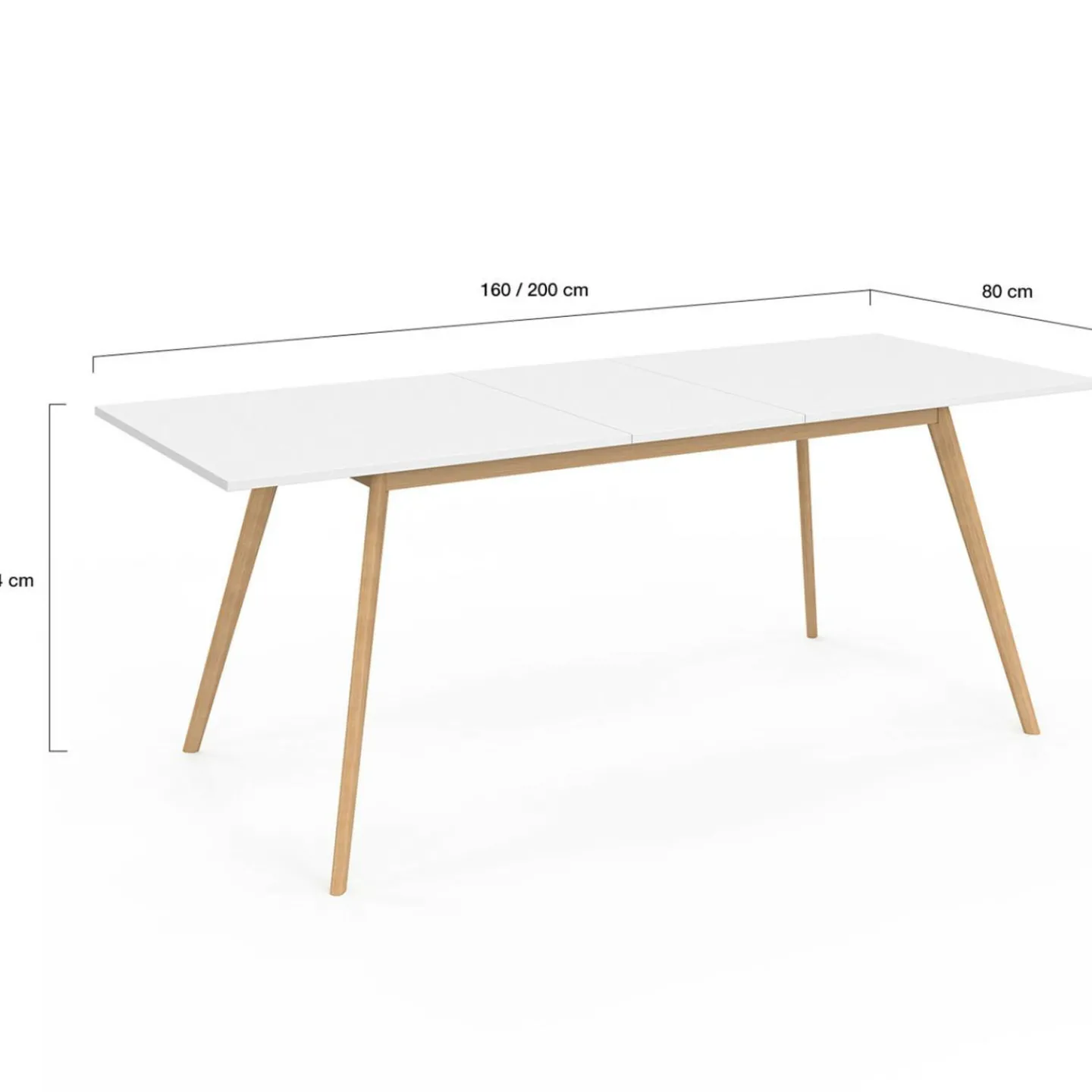 Table à manger blanche extensible 160-200 cm et 6 chaises scandinaves bois et blanc*IDMarket Outlet