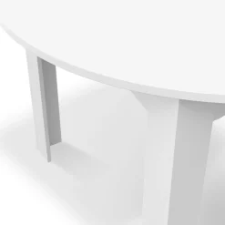 Table à manger blanche extensible ronde pour 4-8 personnes*IDMarket Discount