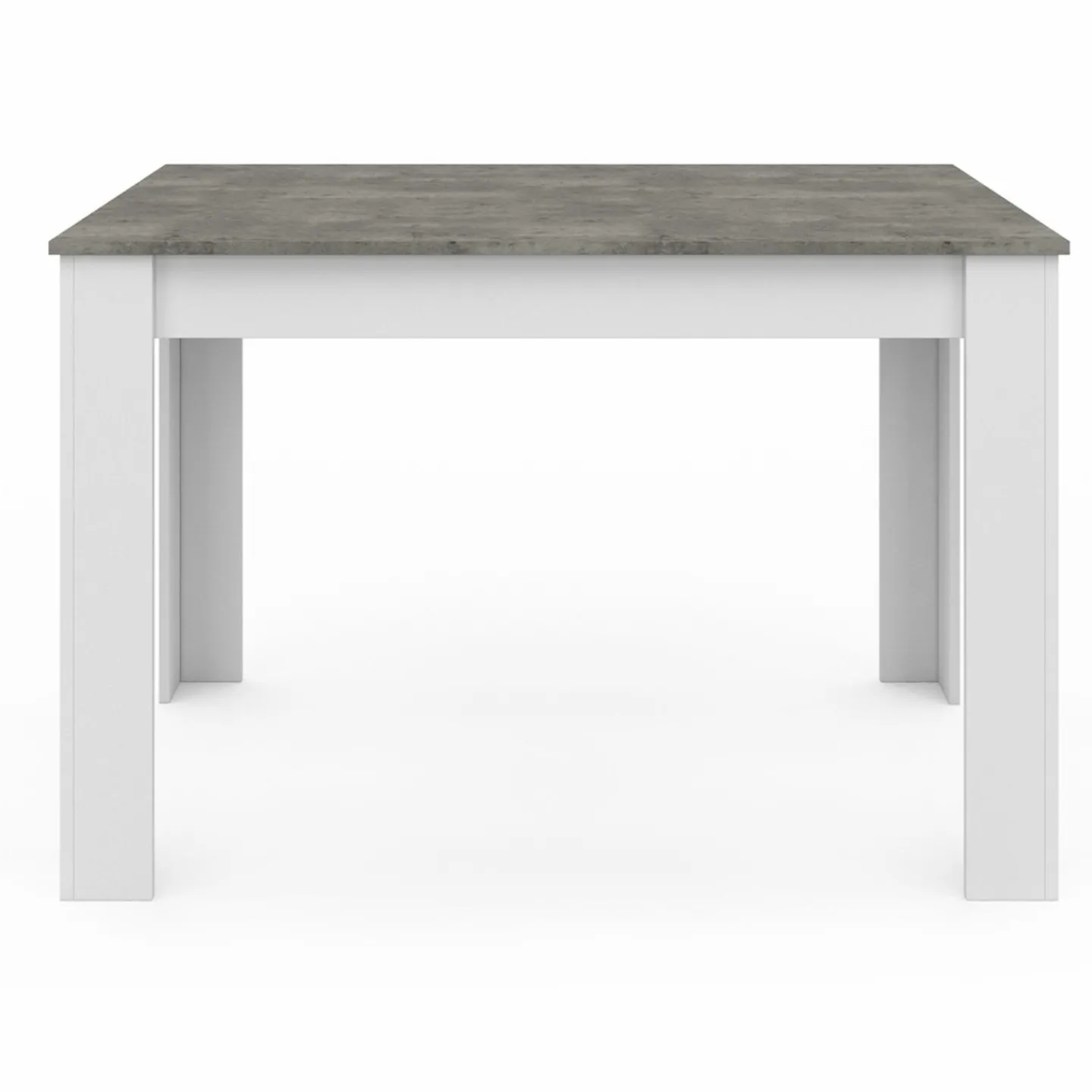 Table à manger blanche rectangle plateau effet béton 4 personnes*IDMarket Best