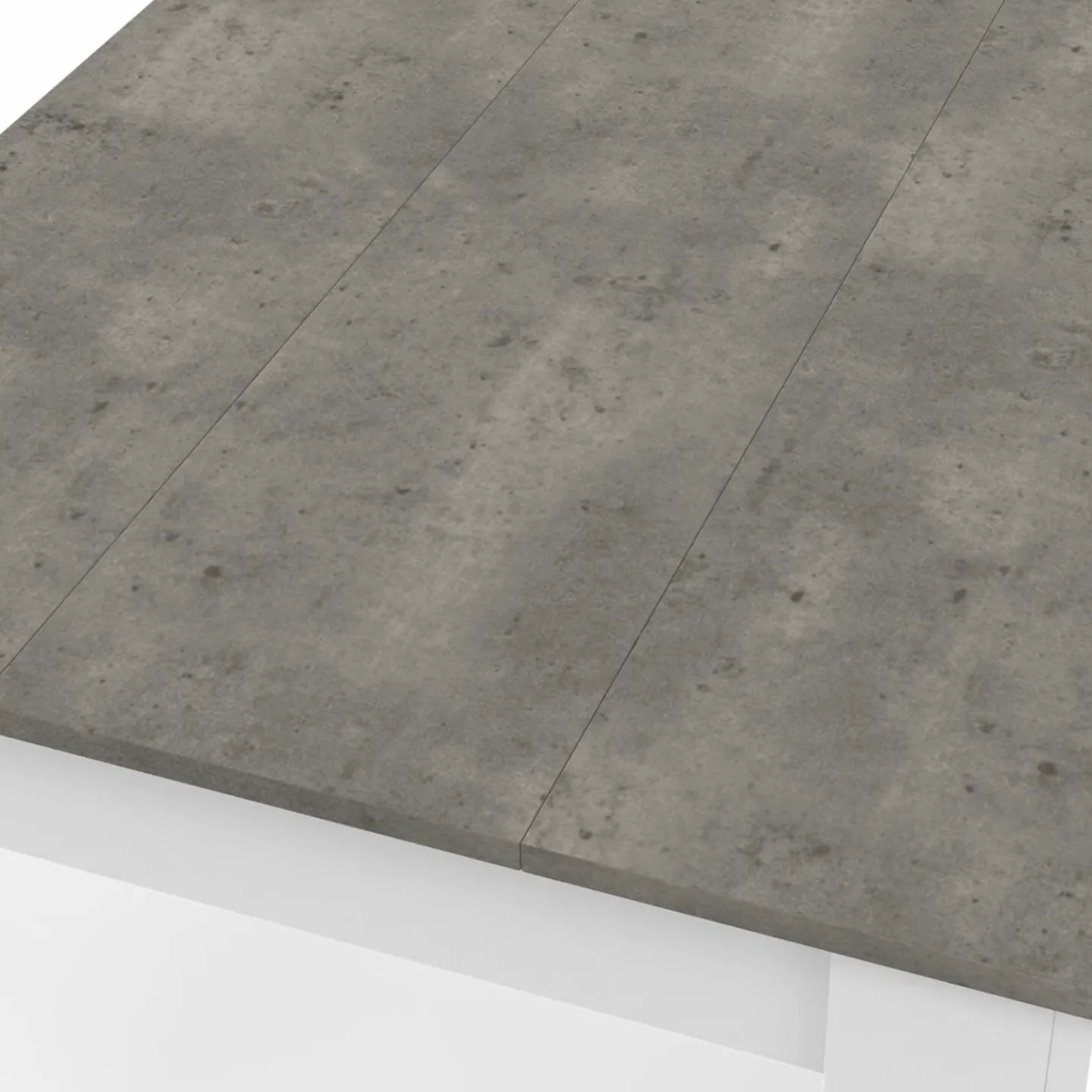 Table à manger blanche rectangle plateau effet béton 4 personnes*IDMarket Best