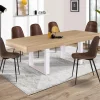 Table à manger bois 10 personnes pieds blancs*IDMarket New