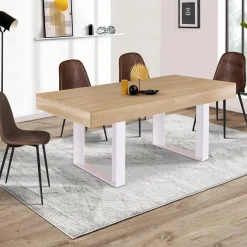 Table à manger bois 6 personnes pieds blancs*IDMarket Hot
