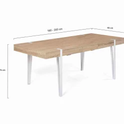 Table à manger bois clair extensible 6-10 personnes avec pied épingle*IDMarket New