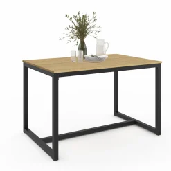 Table à manger bois et métal noir 120 cm*IDMarket Sale