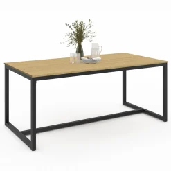 Table à manger bois et métal noir 180 cm*IDMarket Clearance