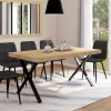 Table à manger bois et métal noir 160 cm*IDMarket Best