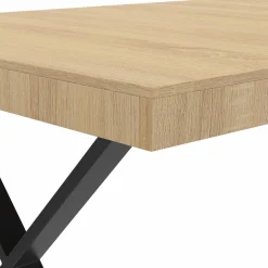 Table à manger bois et métal noir 160 cm*IDMarket Best