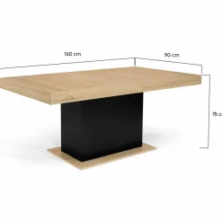 Table à manger bois et noir 8 personnes 160 cm*IDMarket Hot