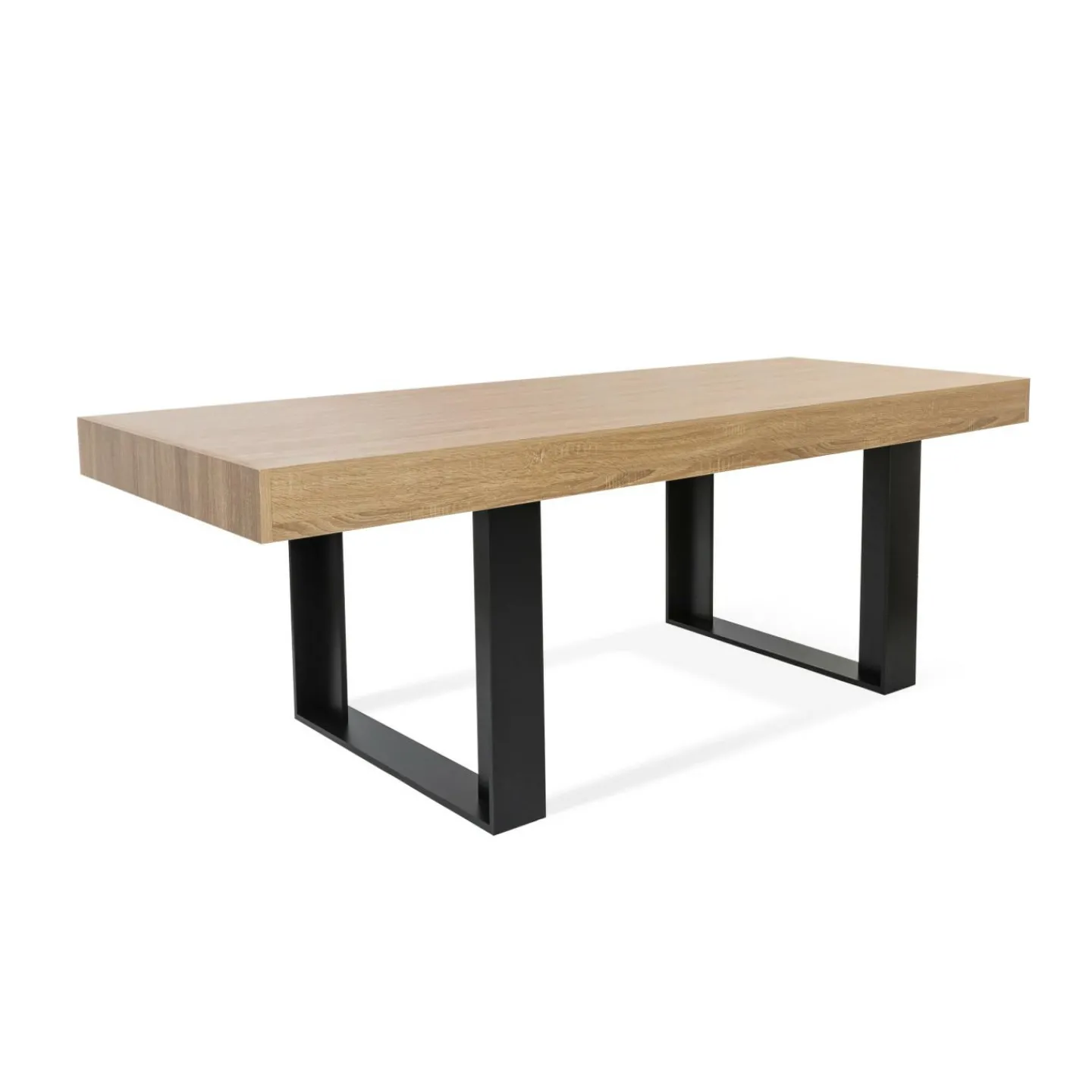 Table à manger bois et noir 200 cm*IDMarket Discount