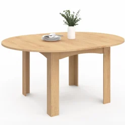Table à manger bois extensible ronde pour 4-8 personnes*IDMarket Online