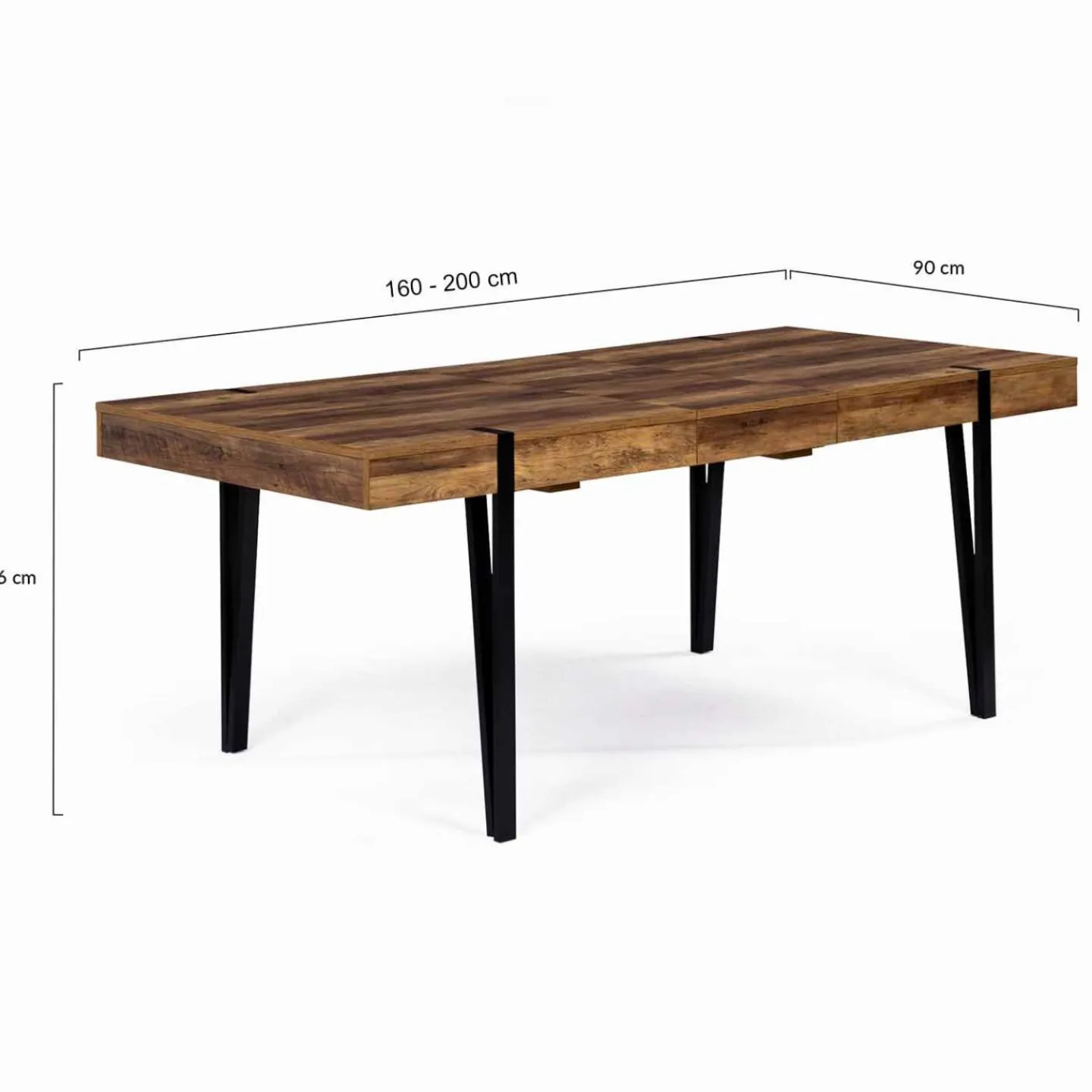 Table à manger bois foncé extensible 6-10 personnes avec pied épingle*IDMarket Hot