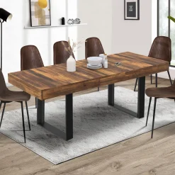 Table à manger bois foncé extensible 6-10 personnes 160-200 cm*IDMarket Hot