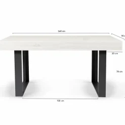 Table à manger bois gris 160 cm*IDMarket Clearance