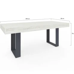 Table à manger bois gris 200 cm*IDMarket Online