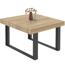 Table à manger carrée 6 personnes bois et noir*IDMarket Outlet