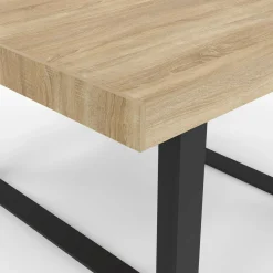 Table à manger carrée 6 personnes bois et noir*IDMarket Outlet