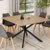 Table à manger carrée bois et noir pour 8 personnes*IDMarket Online
