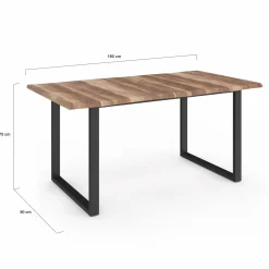 Table à manger effet bois brut 6 personnes*IDMarket Hot