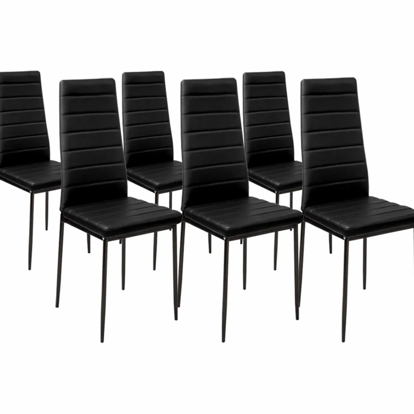 Table à manger en bois imitation hêtre et noir 140 cm et 6 chaises noires*IDMarket Outlet