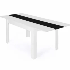 Table à manger extensible rectangle blanche et noire 6-10 personnes 140-220 cm*IDMarket Hot