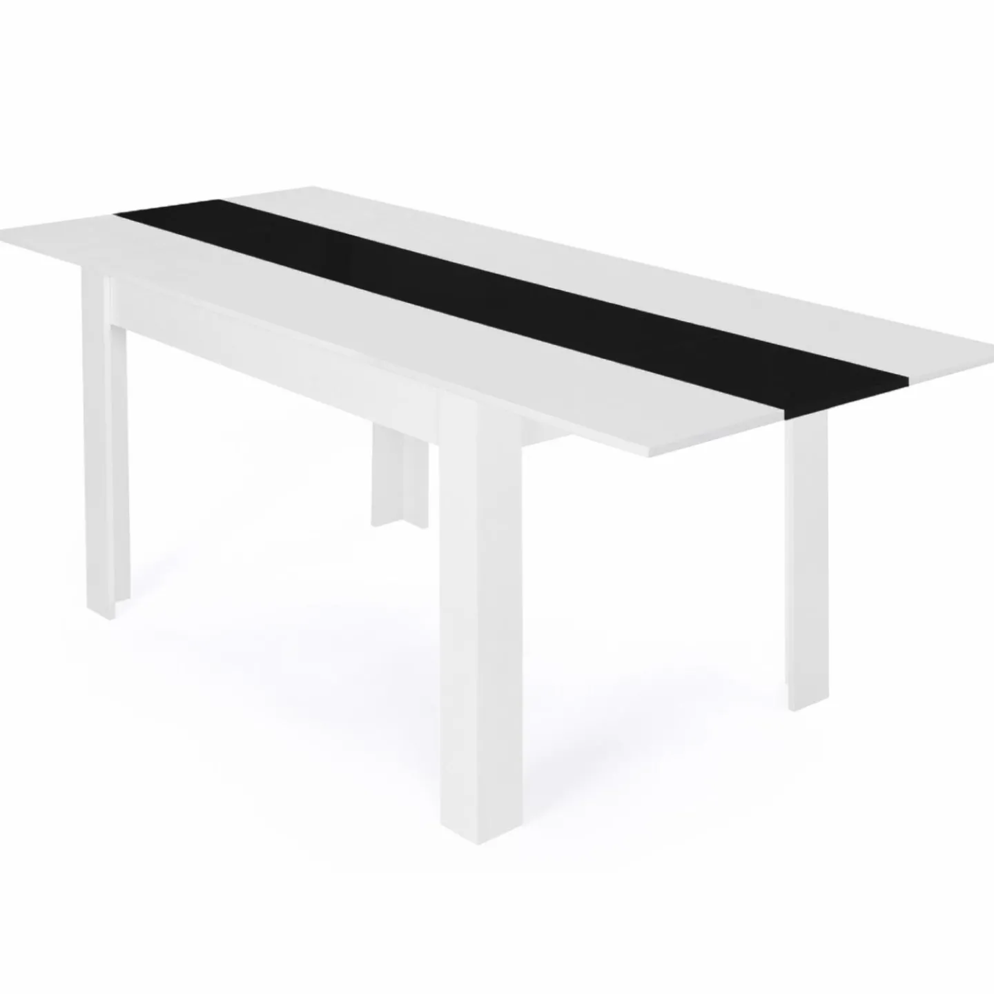 Table à manger extensible rectangle blanche et noire 6-10 personnes 140-220 cm*IDMarket Hot