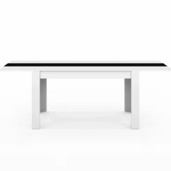 Table à manger extensible rectangle blanche et noire 6-10 personnes 140-220 cm*IDMarket Hot