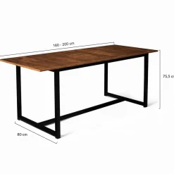 Table à manger extensible industrielle 6 à 10 personnes*IDMarket