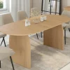 Table à manger extensible ovale 6-10 personnes 160 - 200 cm en bois façon hêtre*IDMarket Clearance