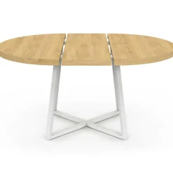 Table à manger extensible ronde 4-8 personnes bois et blanc 110-150 cm*IDMarket Hot