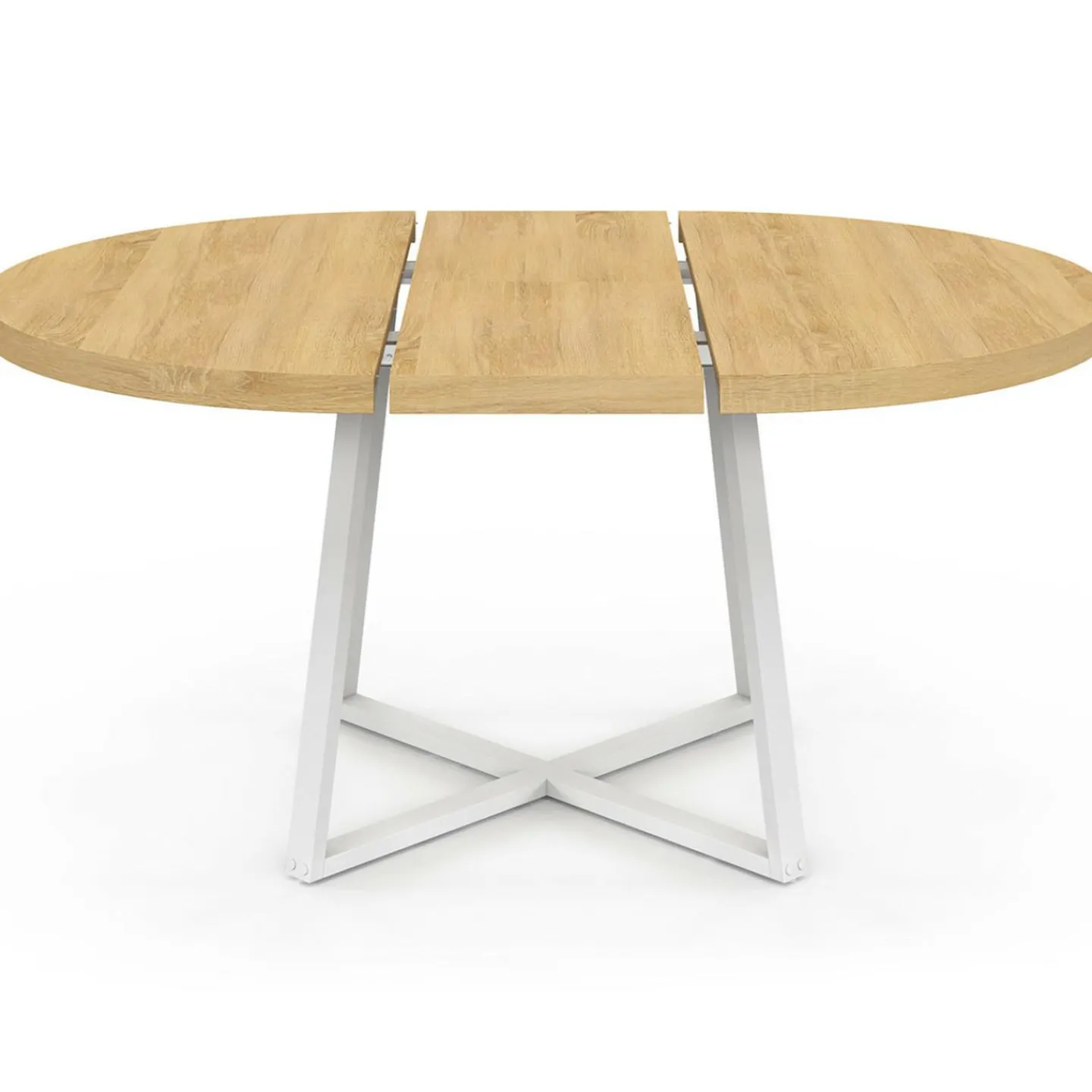 Table à manger extensible ronde 4-8 personnes bois et blanc 110-150 cm*IDMarket Hot