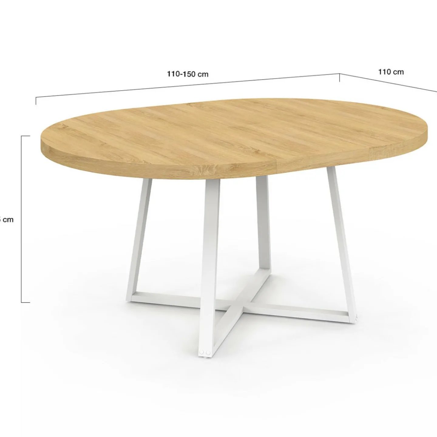 Table à manger extensible ronde 4-8 personnes bois et blanc 110-150 cm*IDMarket Hot