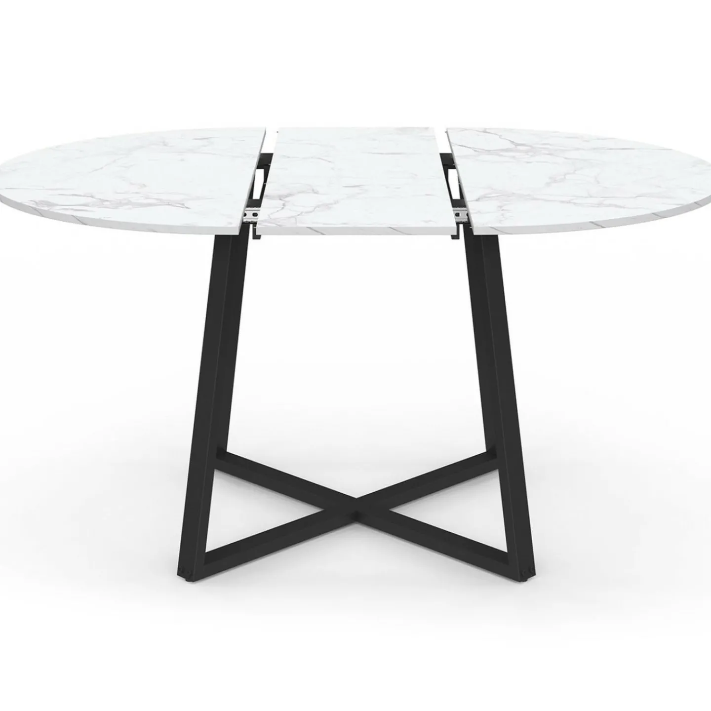 Table à manger extensible ronde 4-8 personnes noire*IDMarket Online