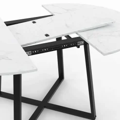 Table à manger extensible ronde 4-8 personnes noire*IDMarket Online