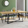 Table à manger extensible rectangle 160-200 cm 6-10 personnes bois et noir*IDMarket Discount