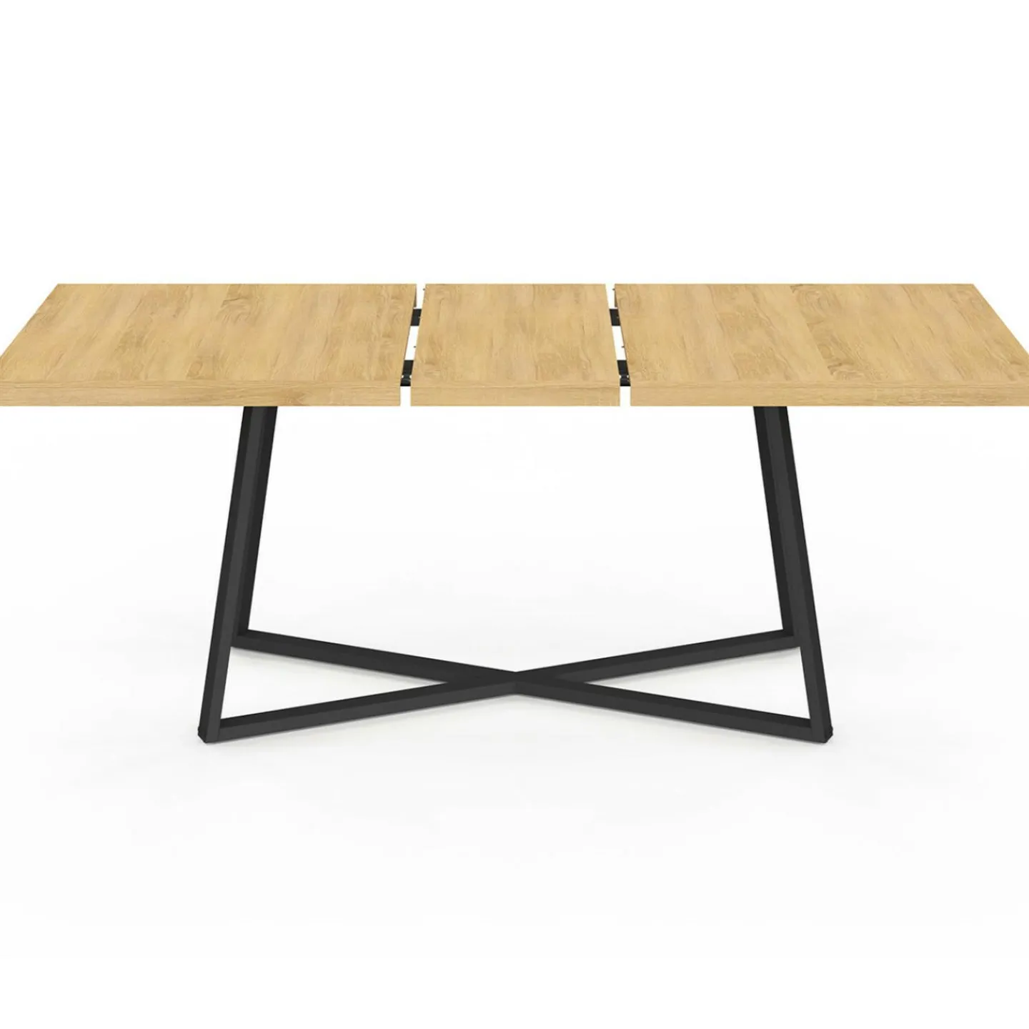 Table à manger extensible rectangle 160-200 cm 6-10 personnes bois et noir*IDMarket Discount