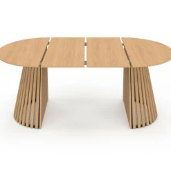 Table à manger extensible ronde 4-10 personnes pied bois 110-200 cm*IDMarket Clearance