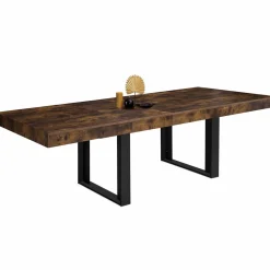 Table à manger extensible rectangle bois et noir*IDMarket