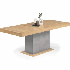 Table à manger extensible 6-10 personnes bois et effet béton*IDMarket Online