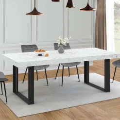 Table à manger extensible rectangle 6 à 12 personnes*IDMarket Clearance