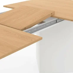 Table à manger extensible ovale MARTHE 6 -10 personnes bois façon hêtre et blanc 160-200 cm*IDMarket Sale